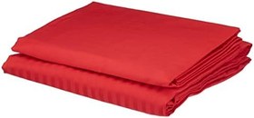 Resim Taç Basic Stripe Düz%100 Pamuk Nevresim Takımı, Kırmızı, King Size 