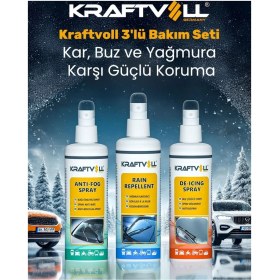 Resim Yyo Kraftvoll Germany Buğu Önleyici Buz Çözücü Yağmur Kaydırıcı Kışlık Bakım Set 250ML x 3 