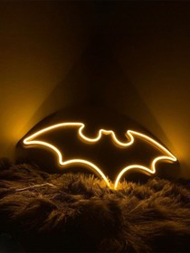 Resim Neon Led Tabela Yarasa Batman Modeli Duvar Dekorasyon Renkli 