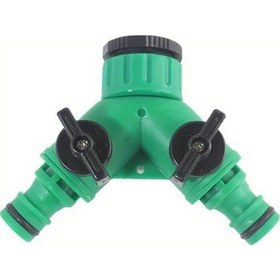 Resim Cloud011 Yeşil Açma Kapama Vanalı 1/2 3/4 Dişli Hortum Y Bağlantısı Sulama Seti 