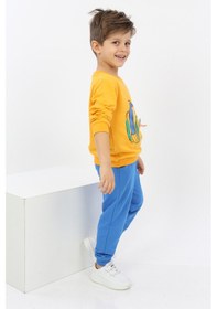 Resim Toontoy Kids Toontoy Erkek Çocuk Çantalı Yazı Baskılı Eşofman Takım Hardal 
