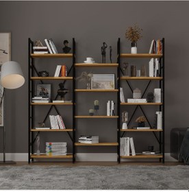 Resim 6 Raflı Metal Kitaplık Üç Modül-metalk03-petra 