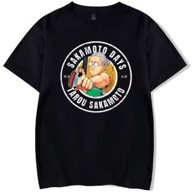 Resim Anime Sakamoto T-shirt Siyah 