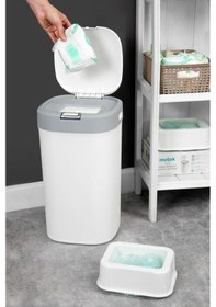 Resim Motek Kartuşlu Bebek Bezi Kovası Atık Çöp Kovası 19 Litre Kartuş Dahildir Beyaz 