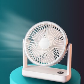 Resim F701 LED Ekranlı Masaüstü Fan - Beyaz (Yurt Dışından) 