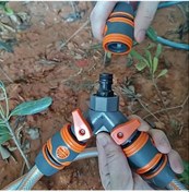 Resim Gaojunshop01 Y Tipi Hortum Bağlantı Vana 4 Yollu Bahçe Sulama Splitter Hızlı Kurulum 