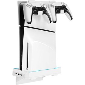 Resim Sones Ps5 Slim Konsol Duvara Monte Depolama Rafı 3 Usb2.0 Portlu Beyaz 