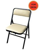 Resim Hey Modüler Mobilya Katlanır Kamp Sandalyesi Siyah Kapuçino Deri 