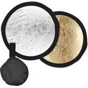 Resim Moveevo 30cm Altın-gümüş İki Fonksiyonlu Fotonun Parlaklığı Ve Isınması İçin Çok Amaçlı Çekirdekli Yansıtıcı, Katlanabilir Ve Taşınabilir Çanta İle 