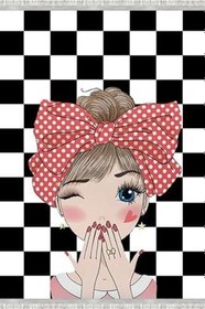 Resim Cotton Şönil Kaymaz Tabanlı Yıkanabilir Antibakteriyel Dijital Baskı Çocuk Halısı Siyah, CK-10013A-CTN-80X150 