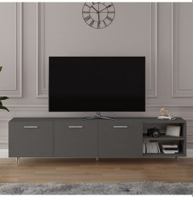 Resim Asra Trend %100 MDFLAM Tv Ünitesi Koyu Gri T-21 