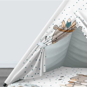 Resim instababyrooms Çocuk Oyun Çadırı Kızılderili Temalı Ayı Dijital Baskılı 