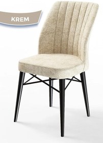 Resim Canisa Concept Flex Serisi, Üst Kalite Mutfak Sandalyesi, Gürgen Siyah Ahşap Ayak, Krem Sandalye Sandalye Krem Ayaklar Siyahh 