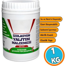 Resim Nzb Yalıtım Malzemesi 1 kg Beyaz Renk Su Sızdırmaz Elastik Boyanabilir Rutubet Nem İzolasyon Yalıtımı 