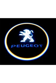 Resim Mycl Peugeot 2 Adet Araçları Için Pilli Yapıştırmalı Mesafe Sensörlü Kapı Altı Led Logo / Projektör 