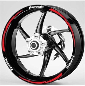 Resim Beyaz Kırmızı Yazılı 3 Parçalı Reflektif Beyaz Jant Şeridi 