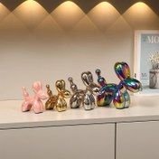 Resim Şık Seramik Balon Köpek Figürü - İskandinav Esintili, Şarap & TV Dolapları, Oturma Odası, Ofis Dekoru İçin Mükemmel | İdeal Noel Hediyesi 