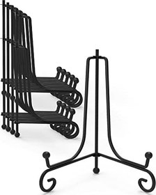 Resim Lzerking Demir Teşhir Standı 10'lu Paket, 8 İnç Plaka Standı Resim Standı Fotoğraf Standı, Fotoğraf Çerçevesi, Sanat Eserleri, Koleksiyon, Dekoratif Tabak, Kitap, Ofis için Siyah Katlanabilir Şövale Standı 