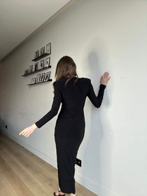 Resim Aec Prive Kadın Lora Gold Detaylı Şık Uzun Elbise -5643 - S 