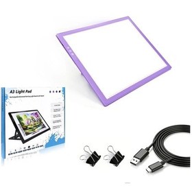 Resim Fochsia Mor Içilebilir Genişletilebilir A3 Led Çizim Tableti, 3 Renk Sıcaklığı, Usb-c Şarj 