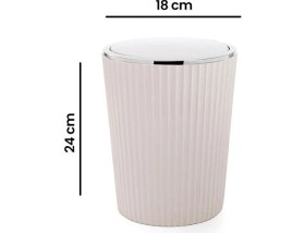 Resim Matmel Nely Krom Kaplama Banyo Çöp Kovası - Bej - 6 Lt 