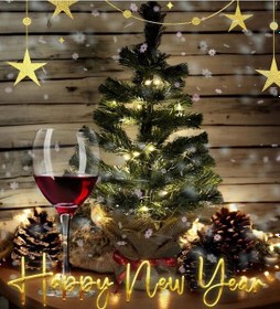 Resim Işıklı Yılbaşı Çam Ağacı Kütük Tabanlı Jüt Ipli Masaüstü Yeni Yıl Noel Ağacı 