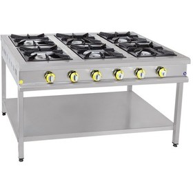 Resim Sönmez Endüstriyel İnoxmaster Taban Raflı Ocak Altılı Gazlı/lpg 