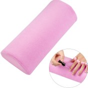 Resim Pembe Peluş Tırnak Kol Dayama Yastığı - Manikür & Pedikür için Çıkarılabilir Masa Matı ile Yumuşak, Rahat El Yastığı | Kokuşmaz Salon Aracı 