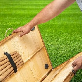 Resim pratikoutdoor Katlanır Kamp, Piknik ve Bahçe Masası 50x50 cm - Ceviz Renk 