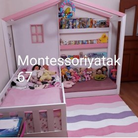 Resim Deniz mobilya Montessori Yatak Beyaz Pembe Sitil Çocuk Odası 