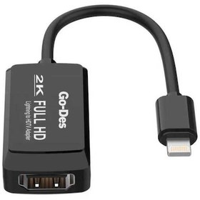 Resim Go Des GD-8275 Lightning HDMI 2K Dönüştürücü Adaptör Lightning AV Kablo - Siyah ZORE-220456 