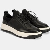 Resim Desa Erkek Siyah Lastik Bağcıklı Deri Sneaker 