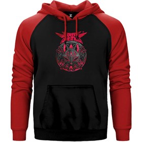Resim Babymetal Maneki Neko Çift Renk Reglan Kol Sweatshirt / Hoodie - 2XL / Kırmızı 