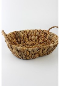 Resim Hasır Rattan Ekmeklik Ekmek Sepeti Oval 24 18cm Kahverengi 