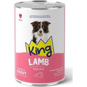 Resim King Sos İçerisinde Et Parçacıklı Kuzu Etli Köpek Konservesi 400 G 