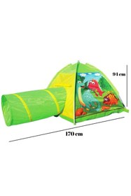 Resim LRS STORE Çocuk Oyun Çadırı Tünelli Dinozor Oyun Evi Katlanabilir Oyun Seti Yüksek Kalite 