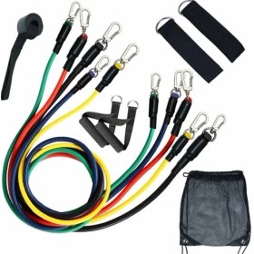 Resim Ozcmax 11 Parça Lateks Egzersiz Bandı Çekme Halatı Egzersiz Seti 