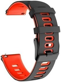 Resim Samsung Galaxy Watch Active-Active 2 Uyumlu 40 mm-44mm-Watch 3 41 mm Uyumlu 20 mm Sportive Kordon Siyah-Kırmızı 