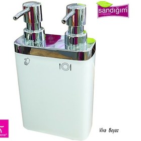 Resim Primanova Viva İkili Mutfak Sıvı Sabunluk Beyaz Süngerliksiz 