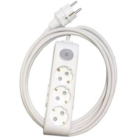 Resim 3'lü Anahtarlı Grup Priz Topraklı Çocuk Korumalı 8 Metre Düz Fiş 8 M 