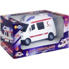 Resim Duman Oyuncak Uzaktan Kumandalı Şarjlı Full Fonksiyonlu Ambulans 20 Cm DMN345-242 