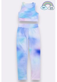 Resim My Kids Wear Kız Çocuk Çok Amaçlı Desenli Mayo & Spor Takımı 12448 Ekru - Lacivert 