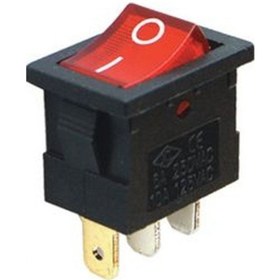 Resim Ic-118 Mini Işıklı Anahtar 3P A Kailte Kırmızı Renk 