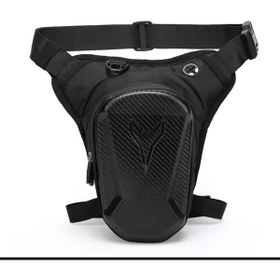 Resim Newish Polo Erkek Siyah Su Geçirmez Bel Bacak Omuz Motorcu Çantası 