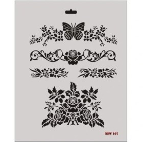 Resim Mey Ithalat® Rich New Seri N-107 Stencil 35X25 cm 
