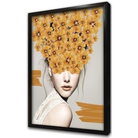 Resim Çiçek Saçlı Kadın Çerçeveli Mdf Tablo-172139 