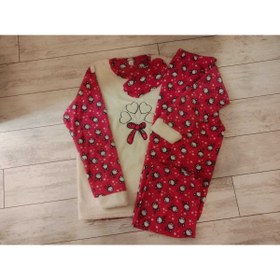 Resim Tavşan Desenli Uyku Bantlı Polar Pijama Takımı 