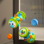 Resim 1 adet Rulo CATERPILLAR dokunma ve basın eğitim oyuncakları Egzersiz parmak kavrama sürünme eğitimi Gençlerin oyuncağı yuvarlama öğrenmek gençlerin dikkatini çekmek için sürünen oyuncaklar 