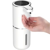 Resim 1 adet USB Şarj Edilebilir Otomatik Köpük Sabun Dağıtıcısı, 380ml Duvara Monte El Dezenfektanı Makinesi, Phthalate İçermeyen Plastik, Dokunmatik Olmayan İşlem, 500mAh Lityum Pil, Mutfak ve Banyo için 