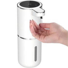 Resim 1 adet USB Şarj Edilebilir Otomatik Köpük Sabun Dağıtıcısı, 380ml Duvara Monte El Dezenfektanı Makinesi, Phthalate İçermeyen Plastik, Dokunmatik Olmayan İşlem, 500mAh Lityum Pil, Mutfak ve Banyo için 